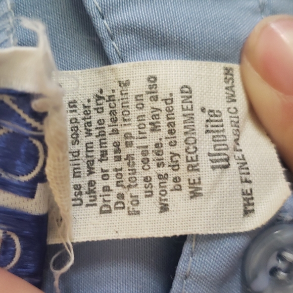 Vintage Leslie Fay Blue Shirt Dress - Picture 4 of 5